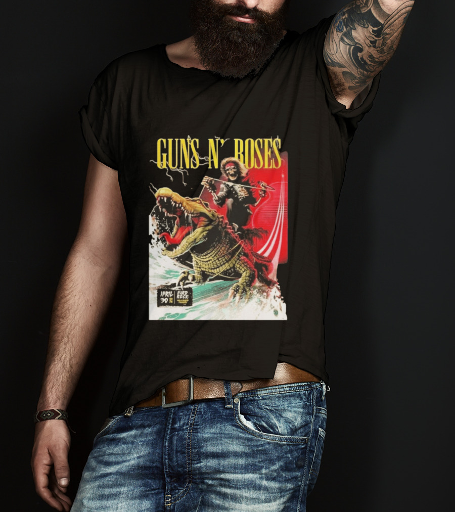 Guns N' Roses F1 Miami Grand Prix Florida 2026 Skeleton Rides Crocodile Hard Rock Live April 30 T-Shirt