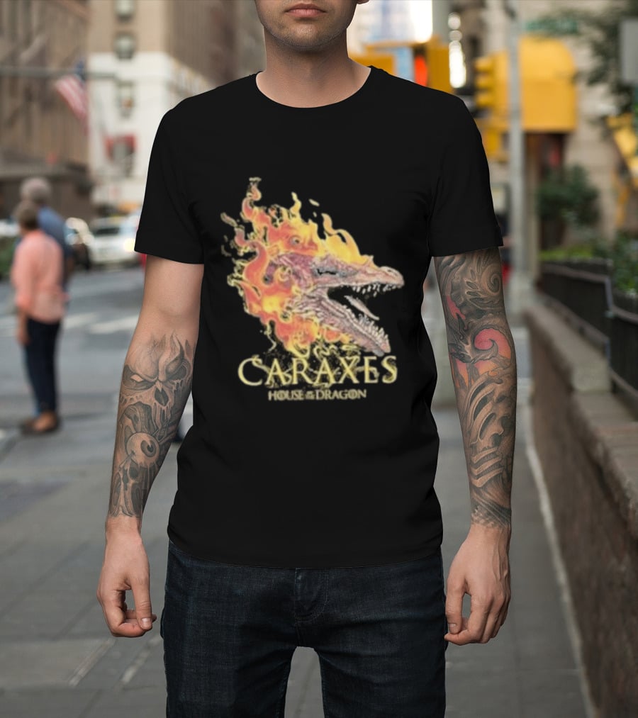 House Of The Dragon Caraxes Fiery Dragon Head T-Shirt