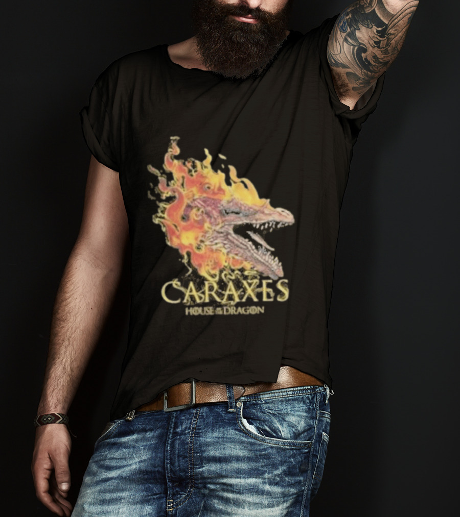 House Of The Dragon Caraxes Fiery Dragon Head T-Shirt