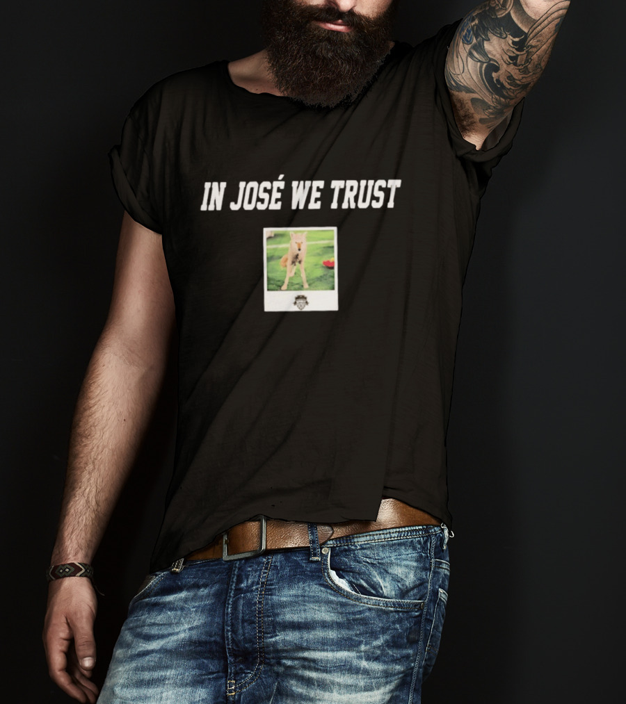 In JosÉ We Trust Circle C Coyote Image T-Shirt