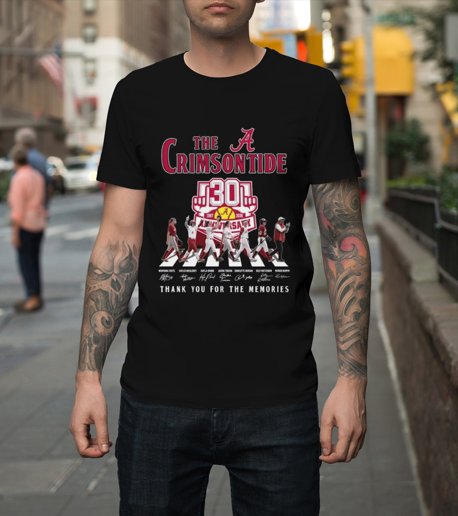 The Crimson Tide 30th Anniversary 1997 2025 Thank You For The Memories Signatures T-Shirt