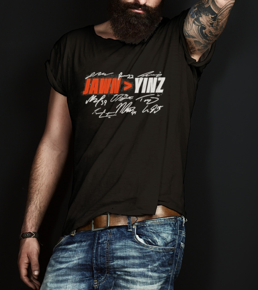 Philadelphia Jawn Greater Than Yinz Signatures T-Shirt