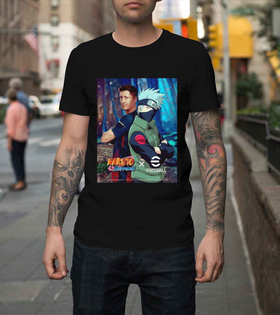Naruto Shippuden X EFootball Featuring Robert Lewandowski And Kakashi 2026 T-Shirt