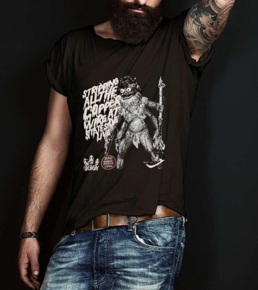 Stripping All The Copper Wire Stateside Live Gangstagrass Mercenary Freedom Infantry T-Shirt