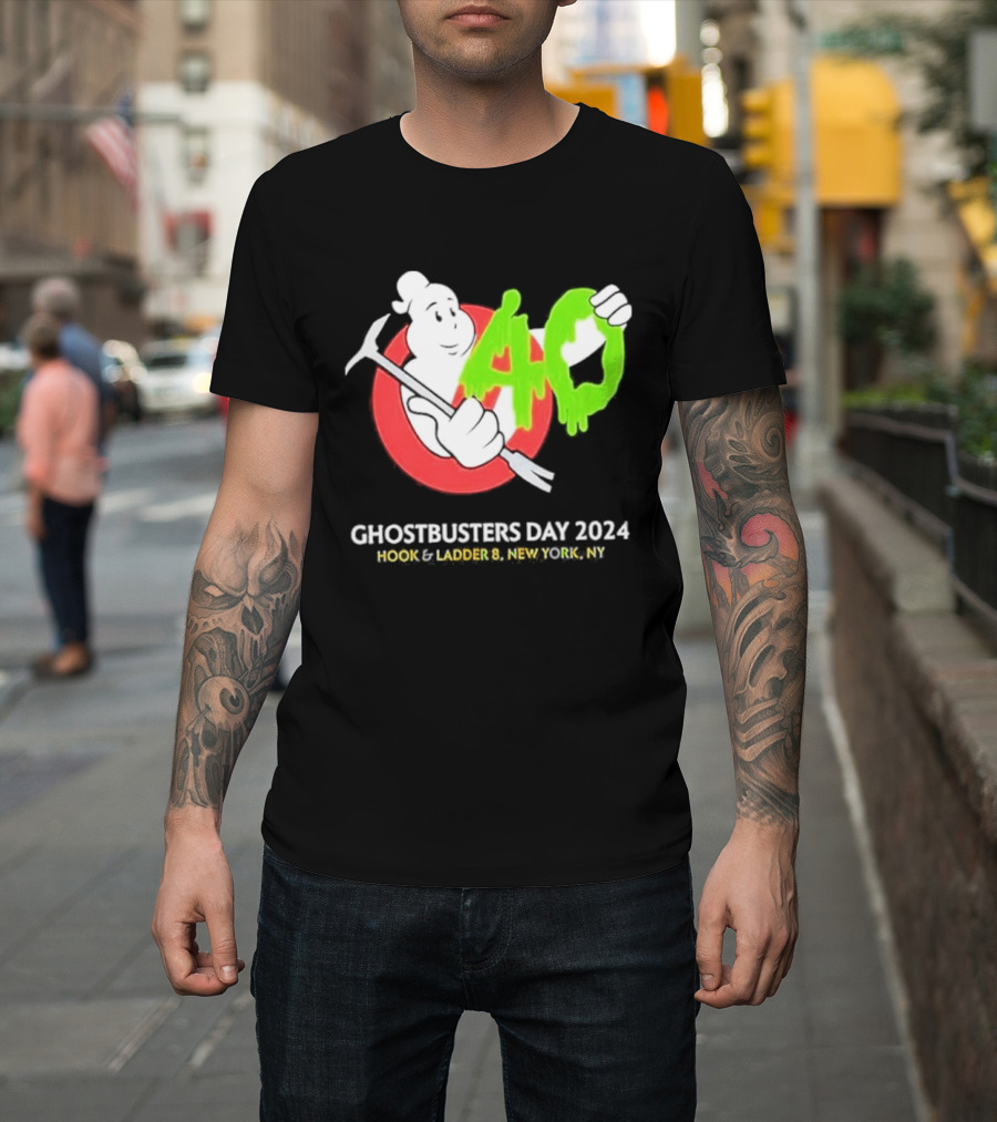 Ghostbusters Day 2024 40th Anniversary Hook Ladder 8 New York NY T-Shirt