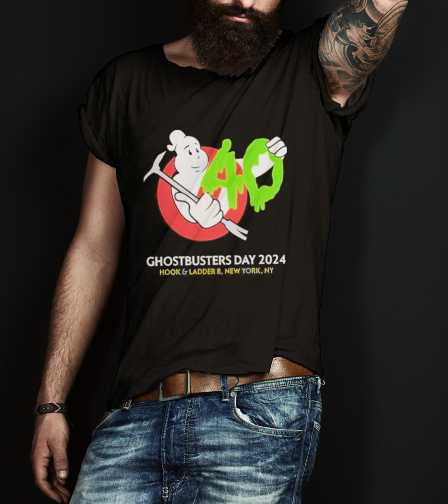 Ghostbusters Day 2024 40th Anniversary Hook Ladder 8 New York NY T-Shirt