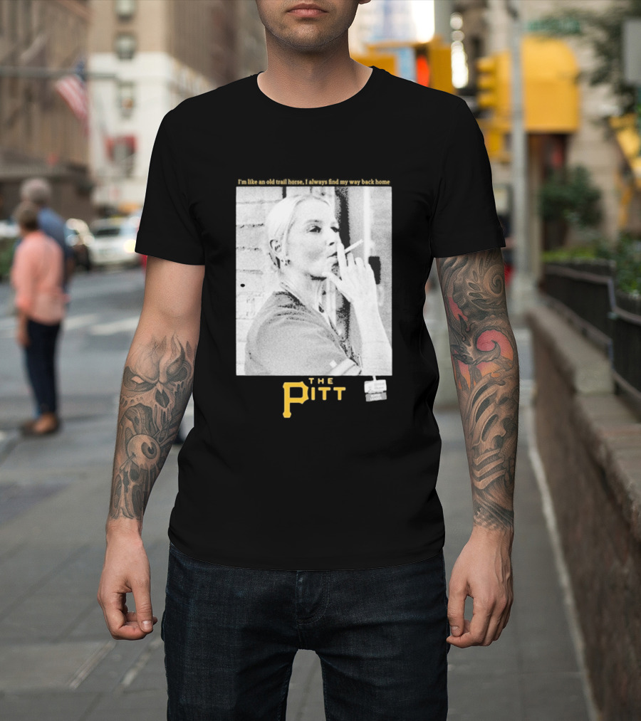 The Pitt Smoking Nurse Nostalgia Black And White Image T-Shirt