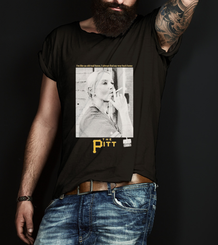 The Pitt Smoking Nurse Nostalgia Black And White Image T-Shirt