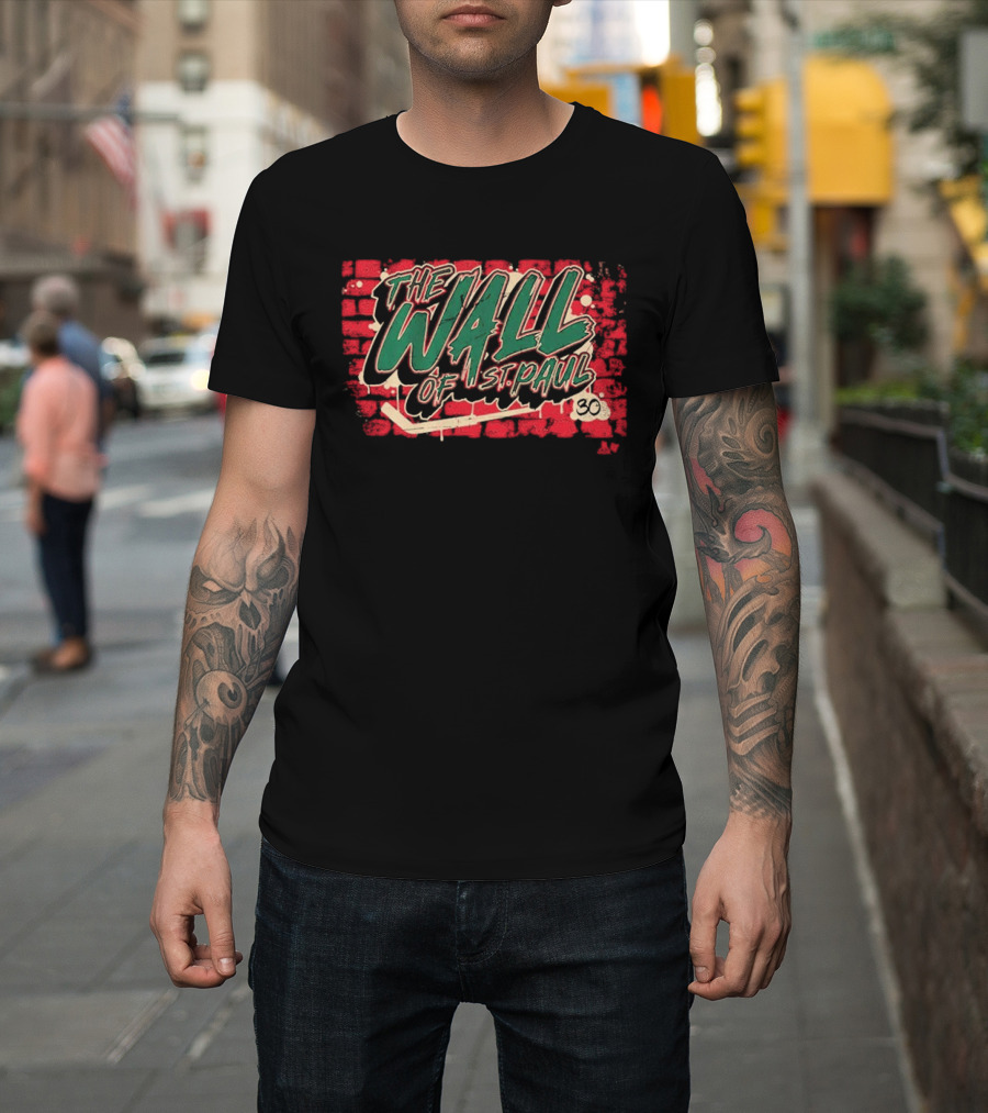 Jesper Wallstedt The Wall Of St. Paul Brick Background 30 T-Shirt