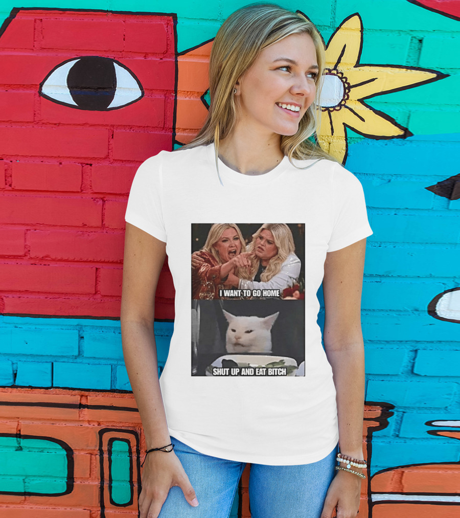 I Want To Go Home Smudge The Cat Meme Shut Up And Eat T-Shirt