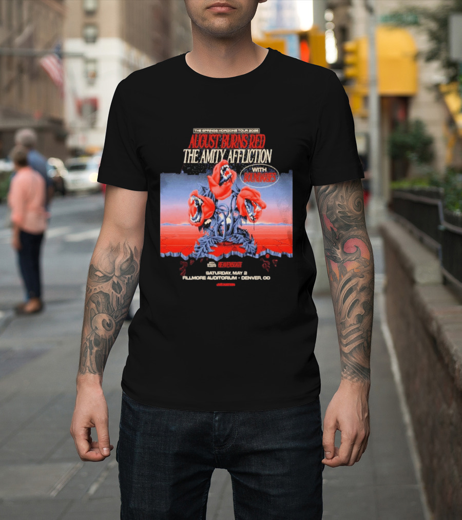 The Springs Horizon Tour 2026 August Burns Red The Amity Affliction Fit For A King Boulder Theater Denver CO May 2nd T-Shirt