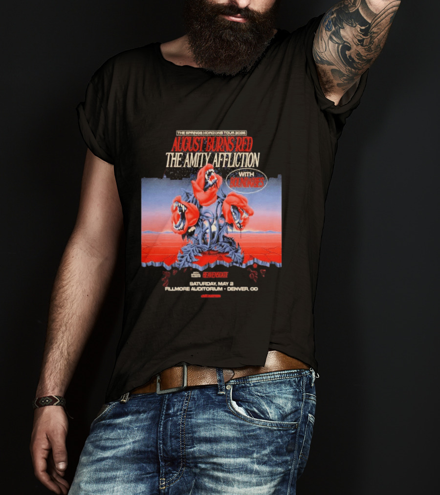 The Springs Horizon Tour 2026 August Burns Red The Amity Affliction Fit For A King Boulder Theater Denver CO May 2nd T-Shirt