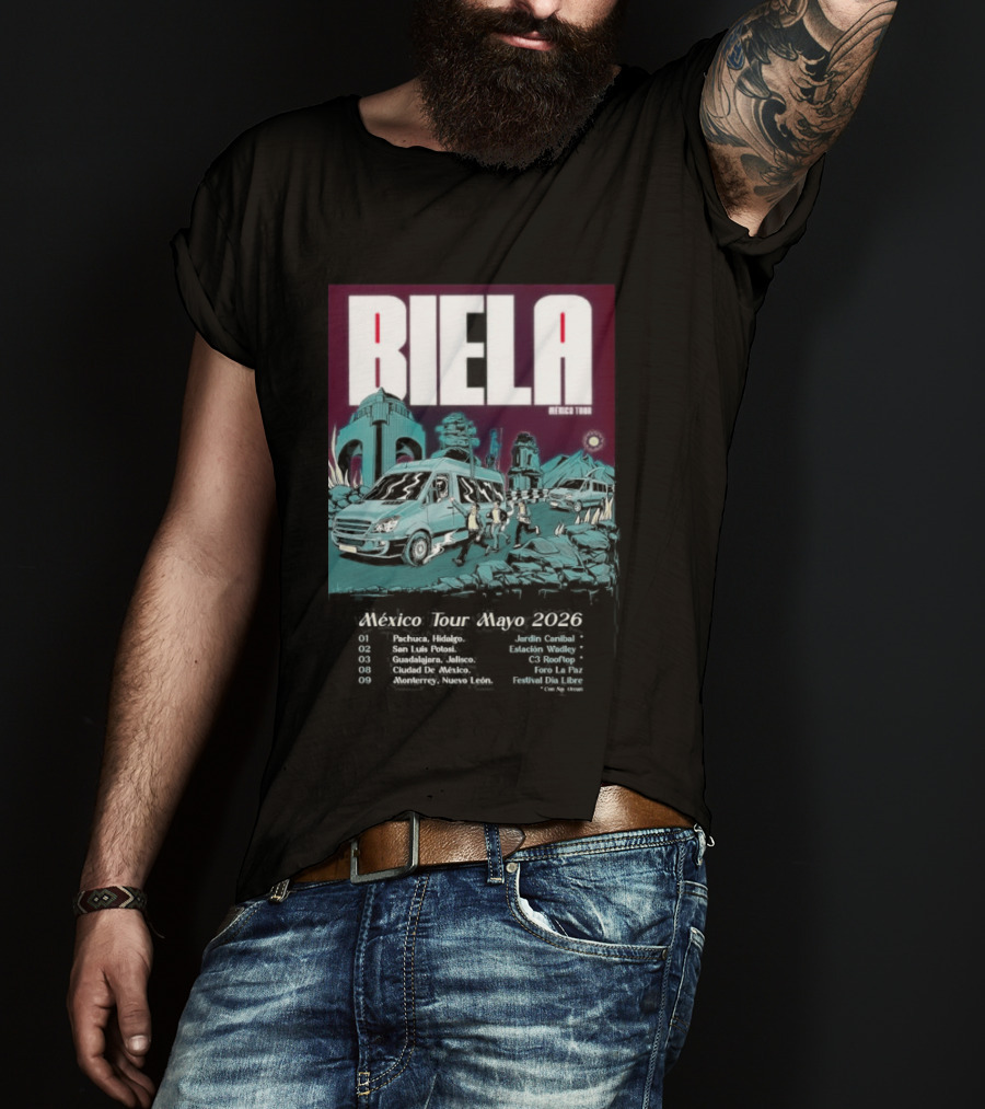 Biela Mexico Tour Mayo 2026 Monterrey Guadalajara Ciudad De Mexico T-Shirt