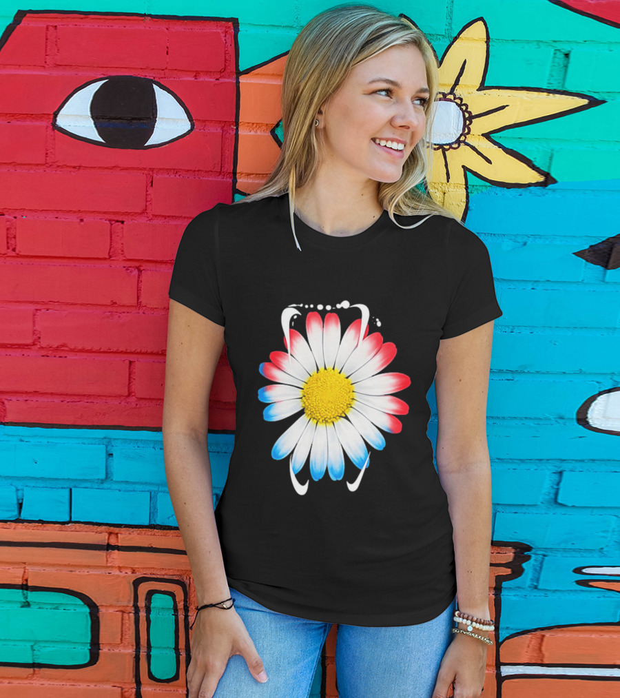 G Dragon Daisy Red Blue Petals T-Shirt
