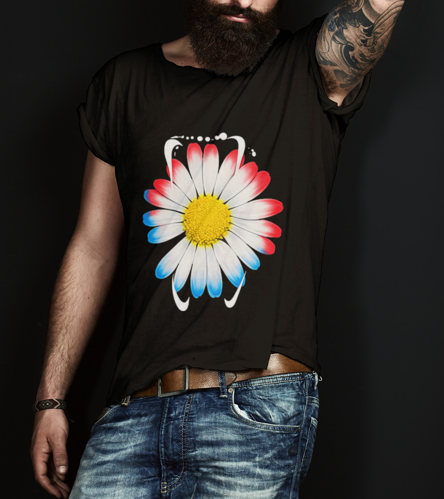 G Dragon Daisy Red Blue Petals T-Shirt