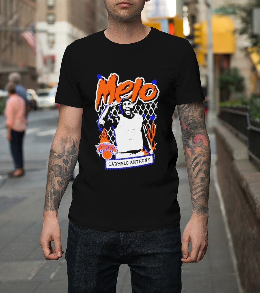 Melo Carmelo Anthony New York Knicks NBA Street Player Mitchell Ness T-Shirt