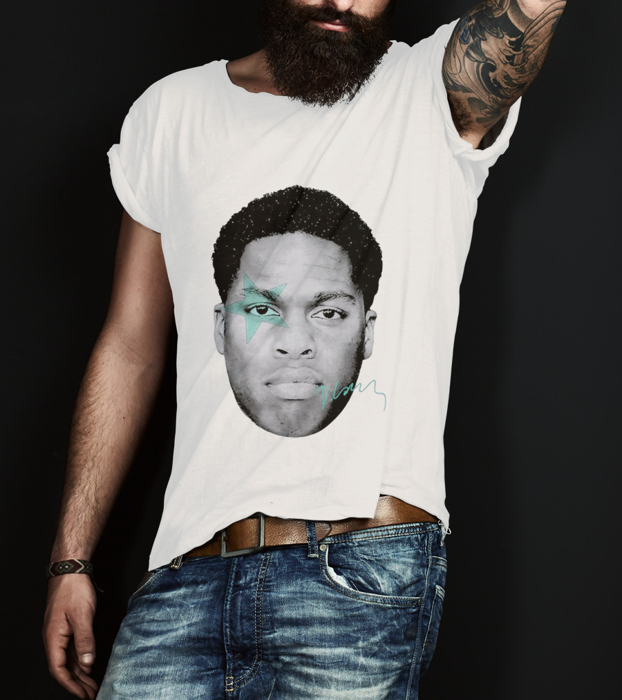 Daniel Caesar Star Face Blue Signature T-Shirt