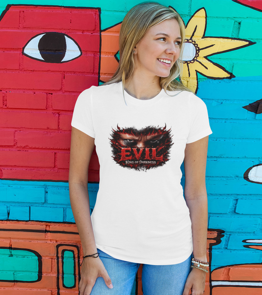 EVIL King Of Darkness Fiery Eyes In Flames T-Shirt