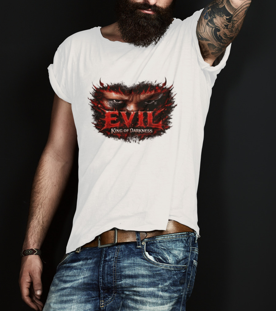 EVIL King Of Darkness Fiery Eyes In Flames T-Shirt
