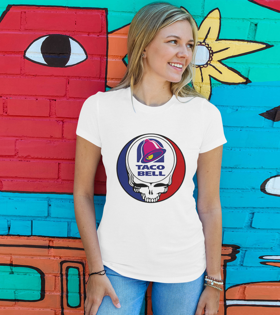 Taco Bell Grateful Dead Skull Logo Red Blue Collaboration T-Shirt