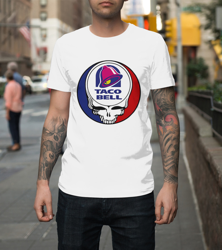 Taco Bell Grateful Dead Skull Logo Red Blue Collaboration T-Shirt