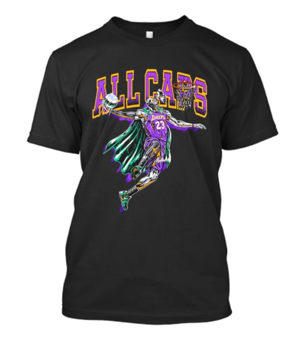 All Caps Los Angeles Lakers Lebron James Basketball 23 T-Shirt