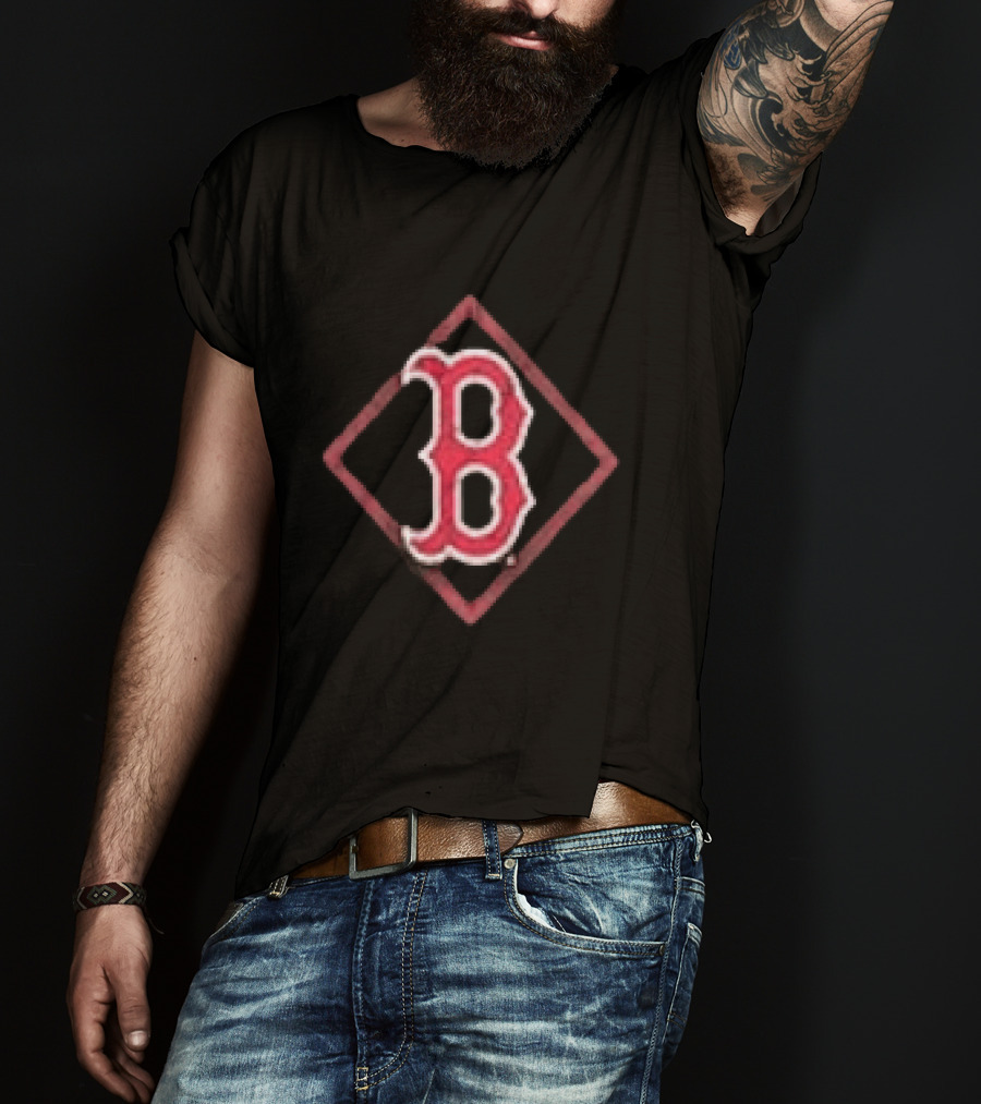Boston Red Sox America's Pastime Black Americana Red B T-Shirt
