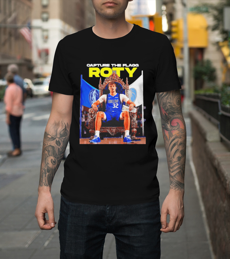 Capture The Cooper Flagg ROTY Dallas Mavericks Basketball Throne T-Shirt