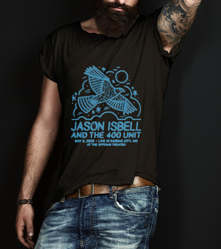 Jason Isbell And The 400 Unit Live May 3 2026 Starlight Theatre Kansas City MO Bird T-Shirt