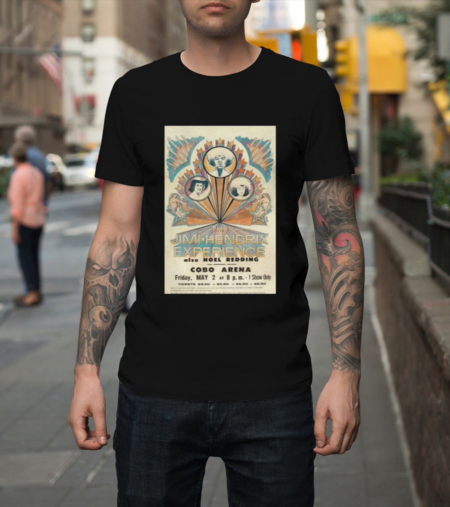 The Jimi Hendrix Experience Concert May 2 Cobo Arena With Noel Redding T-Shirt
