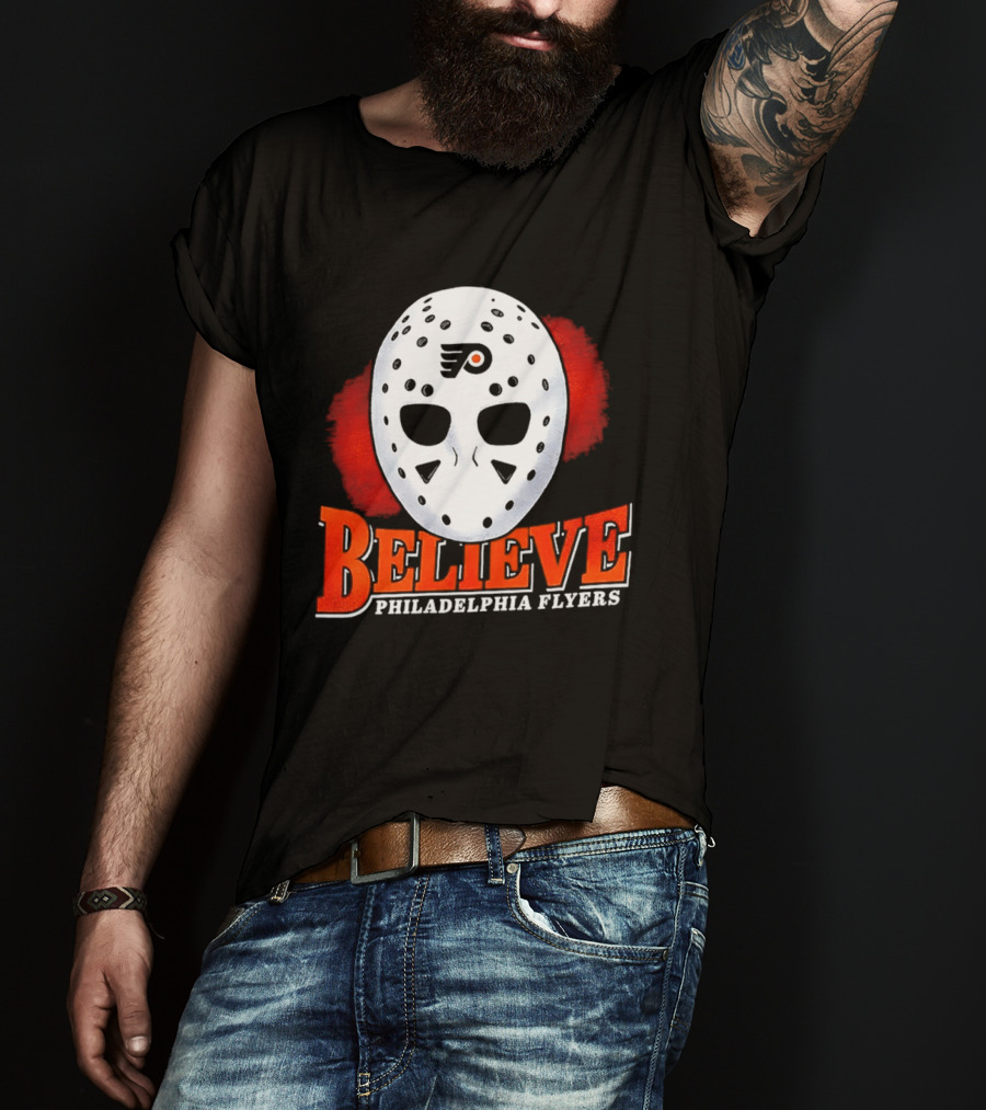 Philadelphia Flyers Believe 2026 Hockey Mask T-Shirt