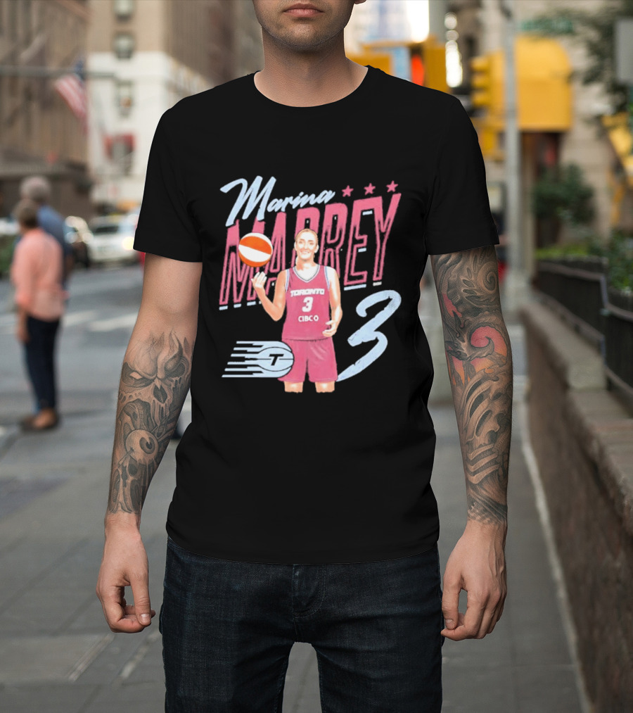 Marina Mabrey Toronto Basketball Pose CIBCO Tempo 3 Stars T-Shirt