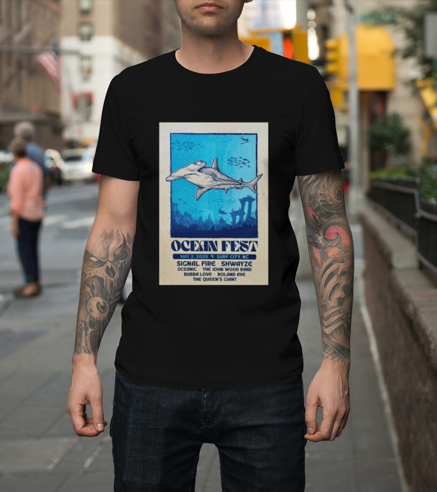 Ocean Fest May 2 2026 Surf City NC Tour Signal Fire Shwayze Bubba Love The John Wood Band T-Shirt