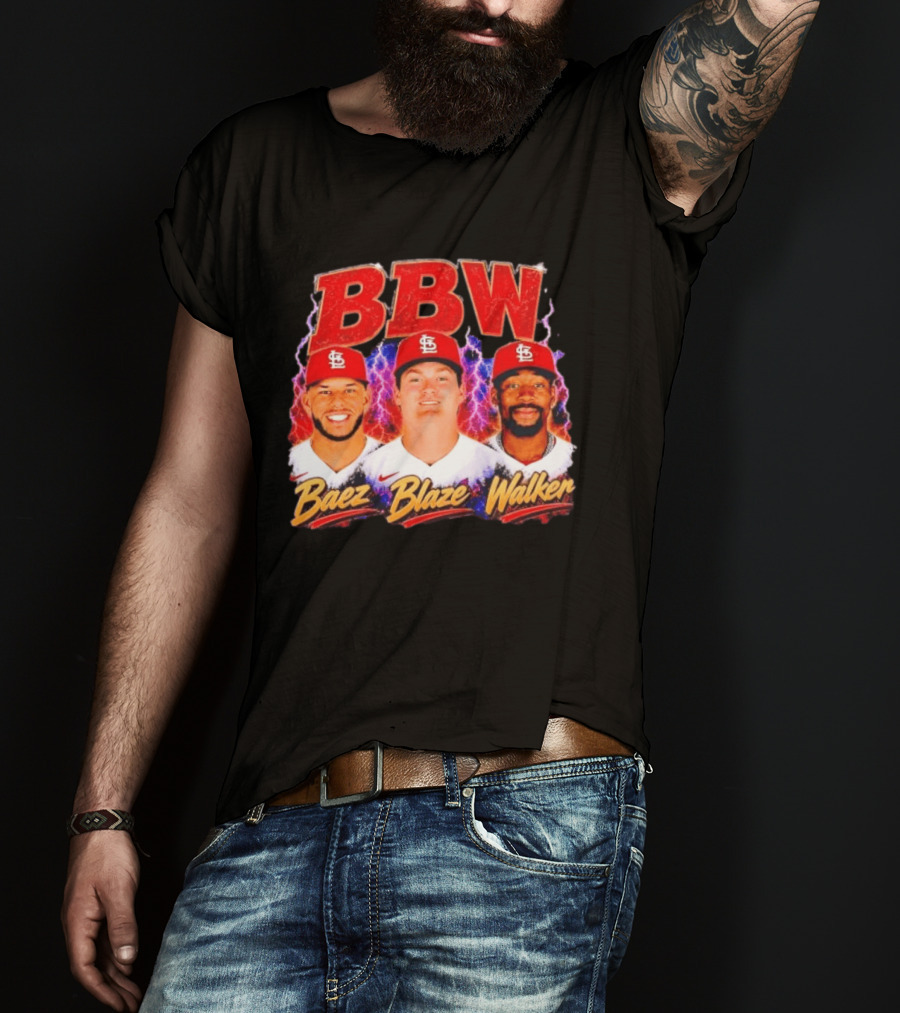 BBW Baez Blaze Walker St. Louis Cardinals Lightning T-Shirt