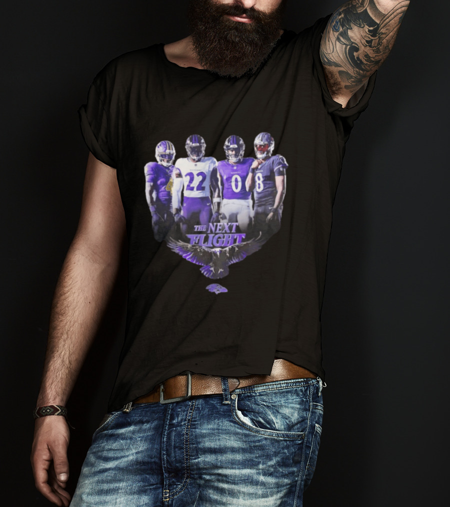 The Next Flight Baltimore Ravens NFL Football Players Team Spirit T-Shirt