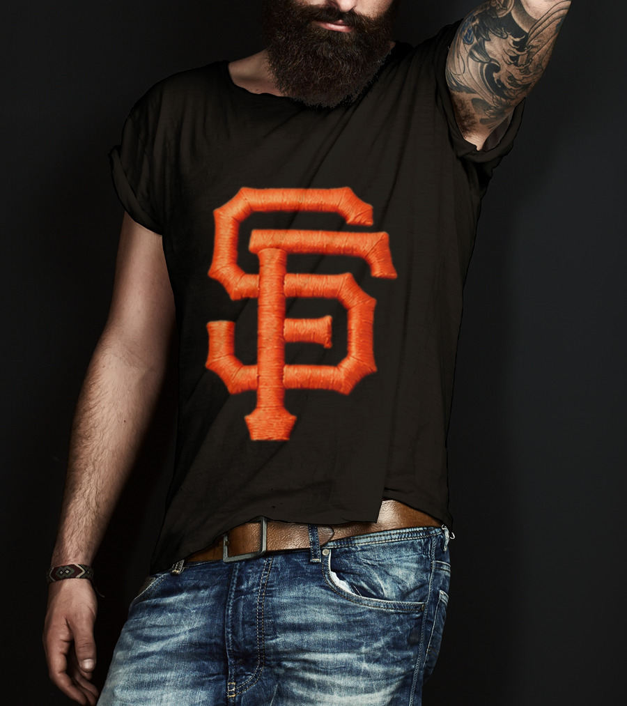 Alex Smith SF Giants Hat Orange Monogram T-Shirt