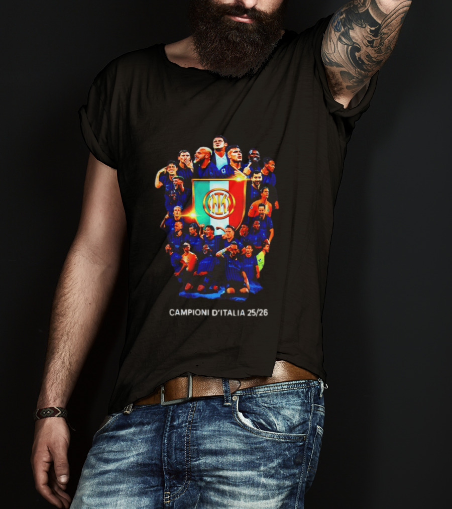 Inter Milan FC Campioni D'Italia 24/25 Serie A Champions Team Celebration T-Shirt