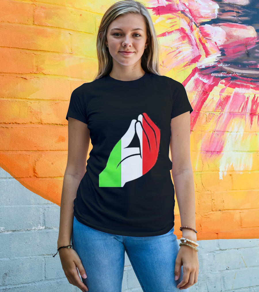 Italian Hand Gesture Ma Che Vuoi Green White Red T-Shirt
