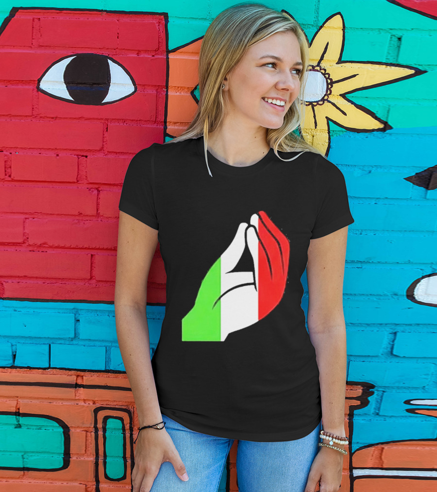 Italian Hand Gesture Ma Che Vuoi Green White Red T-Shirt