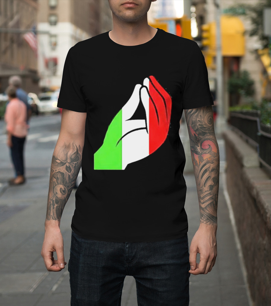 Italian Hand Gesture Ma Che Vuoi Green White Red T-Shirt
