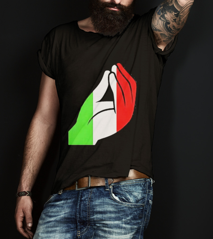 Italian Hand Gesture Ma Che Vuoi Green White Red T-Shirt