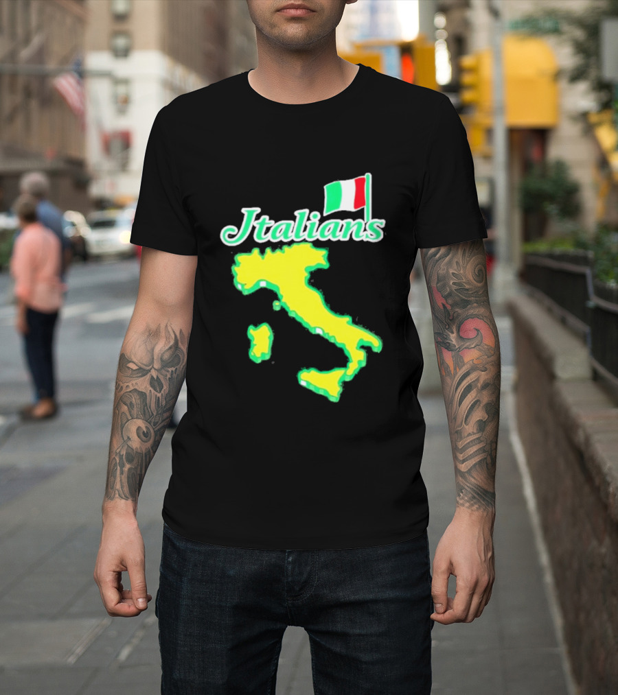 Italians Map Of Italy With Flag T-Shirt