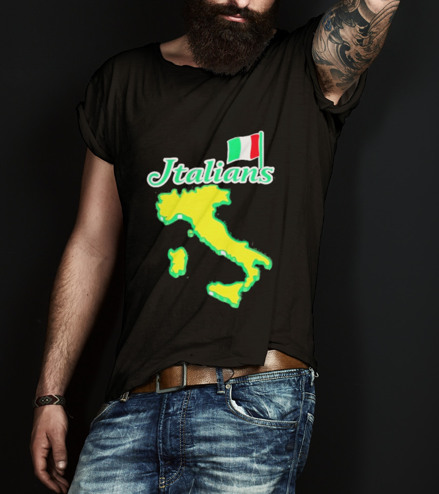 Italians Map Of Italy With Flag T-Shirt