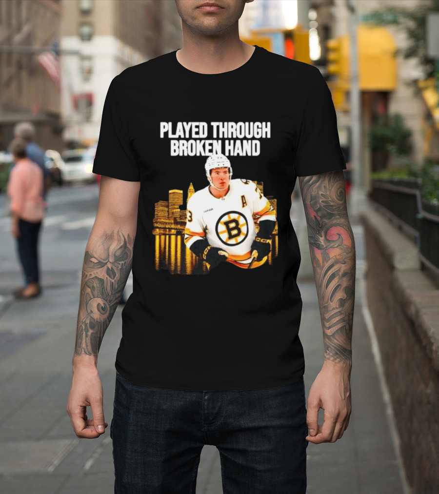 Charlie McAvoy Played Through Broken Hand Boston Hockey T-Shirt