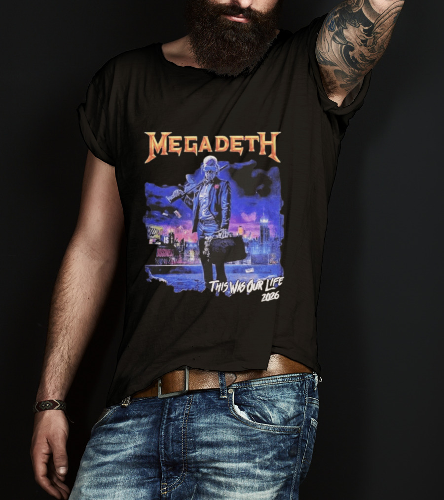 Megadeth This Was Our Life 2026 Latin America Tour Gangster Vic Metal Concert T-Shirt