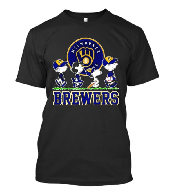 Milwaukee Brewers Peanuts Walking Characters 2026 Abbey Road T-Shirt
