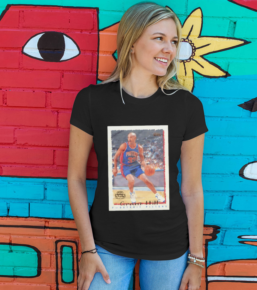 Detroit Pistons Grant Hill NBA Rookie Year 1994 Basketball Card T-Shirt