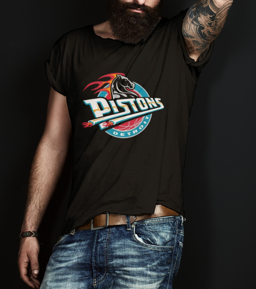 Detroit Pistons Mitchell & Ness Hardwood Classic Vintage Horse T-Shirt