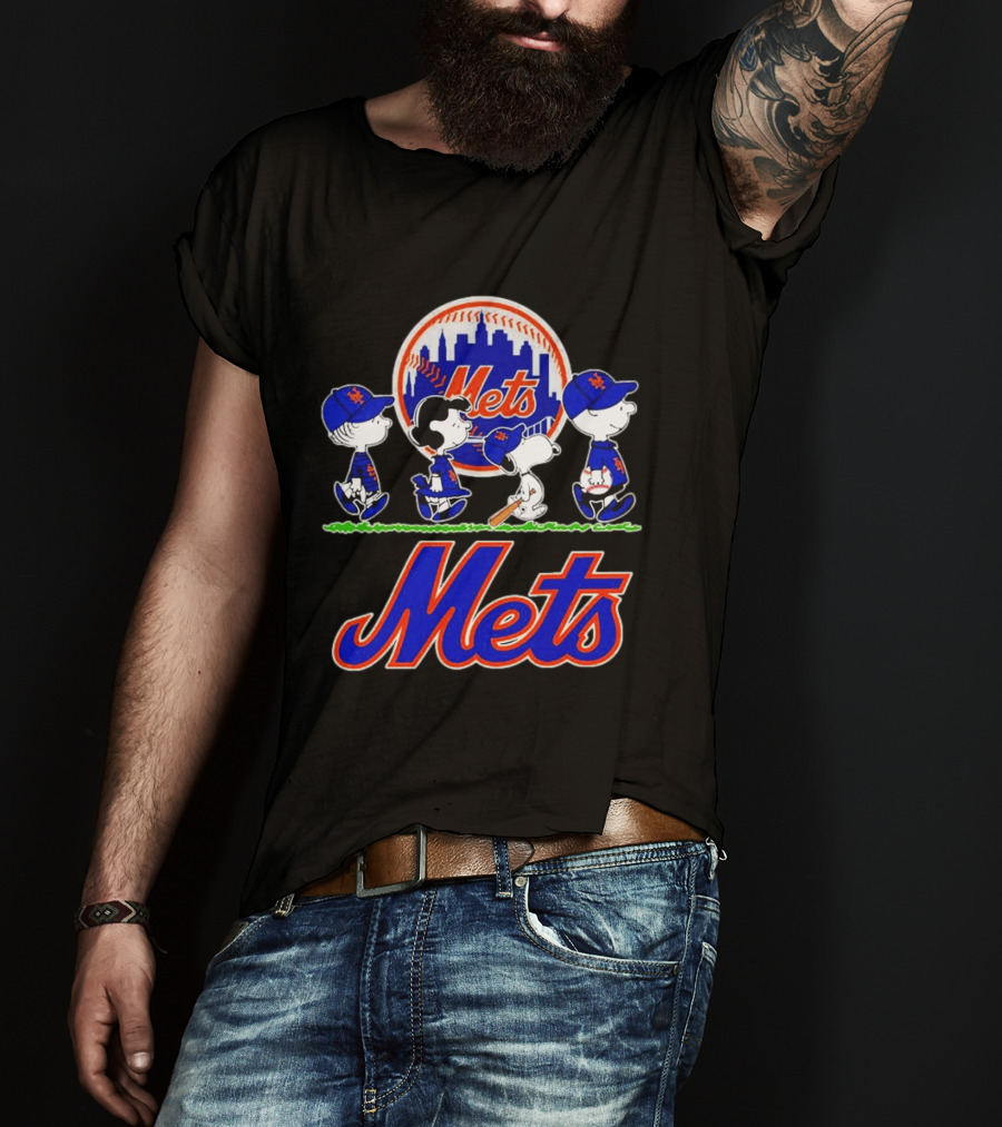 New York Mets Peanuts Abbey Road 2026 Charlie Brown Snoopy Lucy Linus T-Shirt