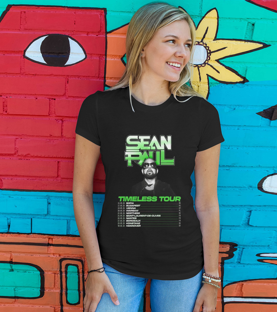 Sean Paul Timeless Tour Sofia Budapest Vienna Warsaw 2026 T-Shirt